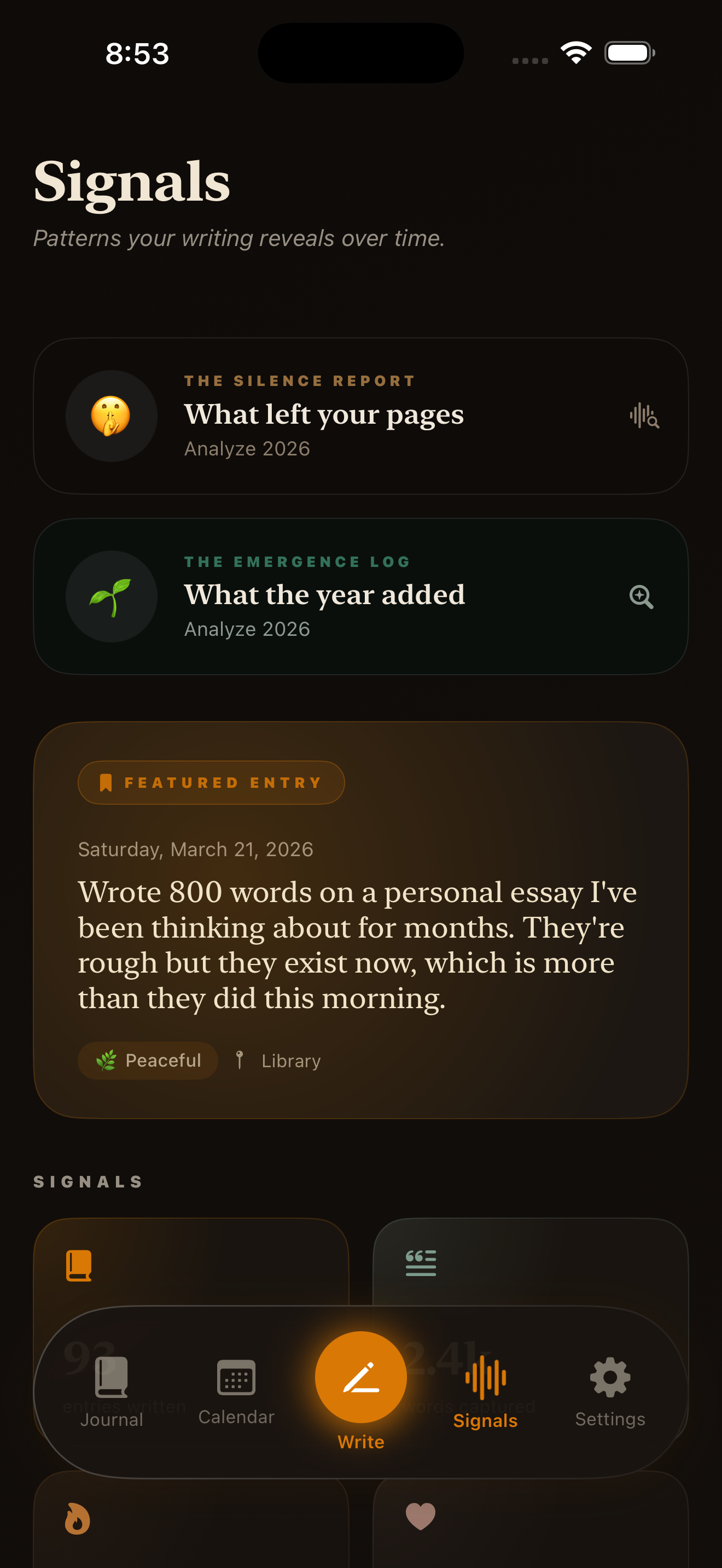 Embra Personal Archive — Signals